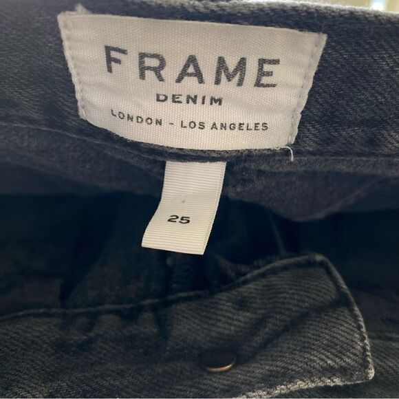 Frame Denim Studded Denim Skirt washed black gray Size 25 - Picture 8 of 10